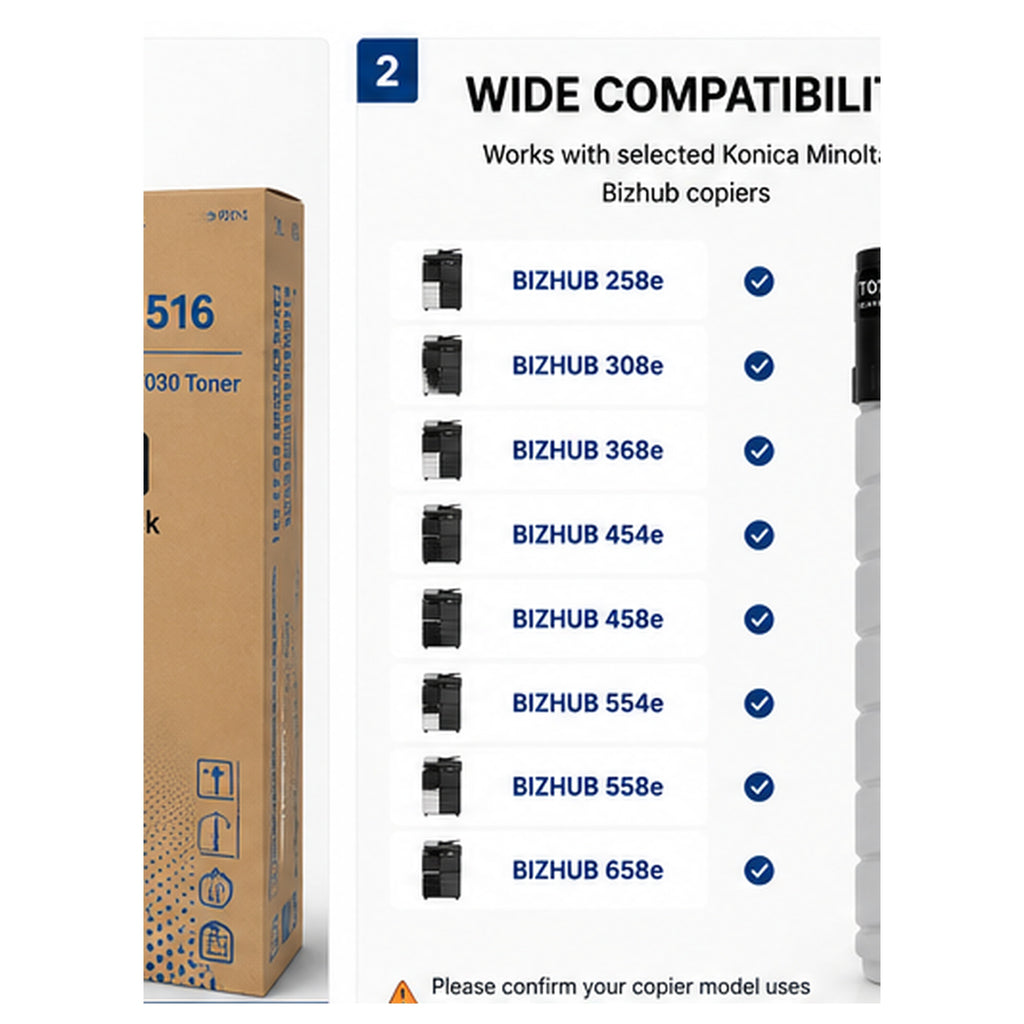 NEXUVA Konica Minolta TN516 AAJ7030 Black Toner Cartridge Replacement for Konica Minolta Bizhub