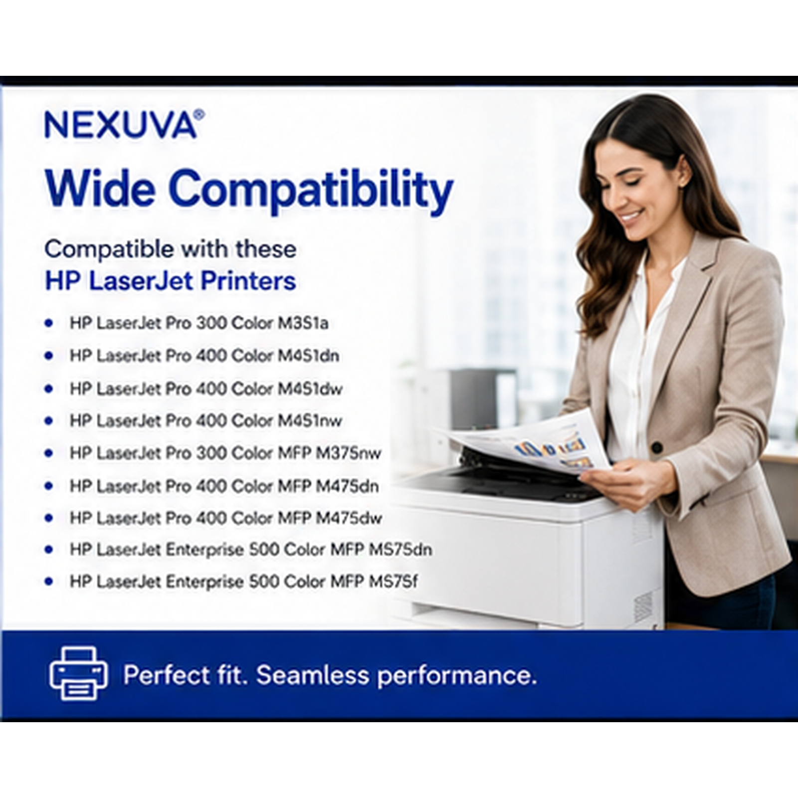 NEXUVA Compatible HP 305X / 305A Toner Cartridge 4-Pack Set - Black, Cyan, Magenta, Yellow