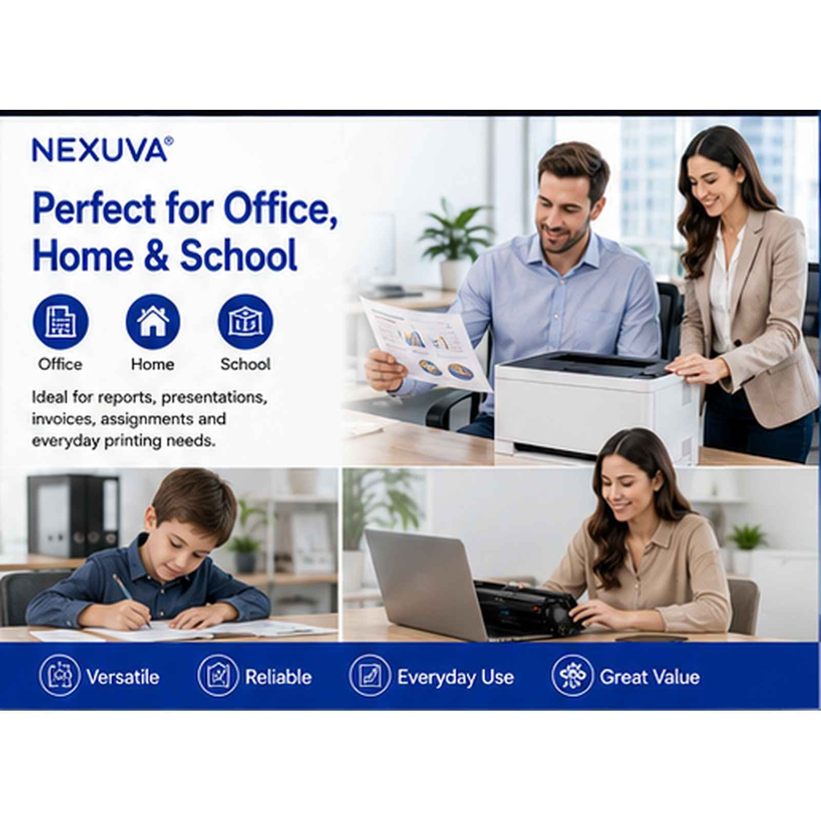 NEXUVA Compatible HP 305X / 305A Toner Cartridge 4-Pack Set - Black, Cyan, Magenta, Yellow