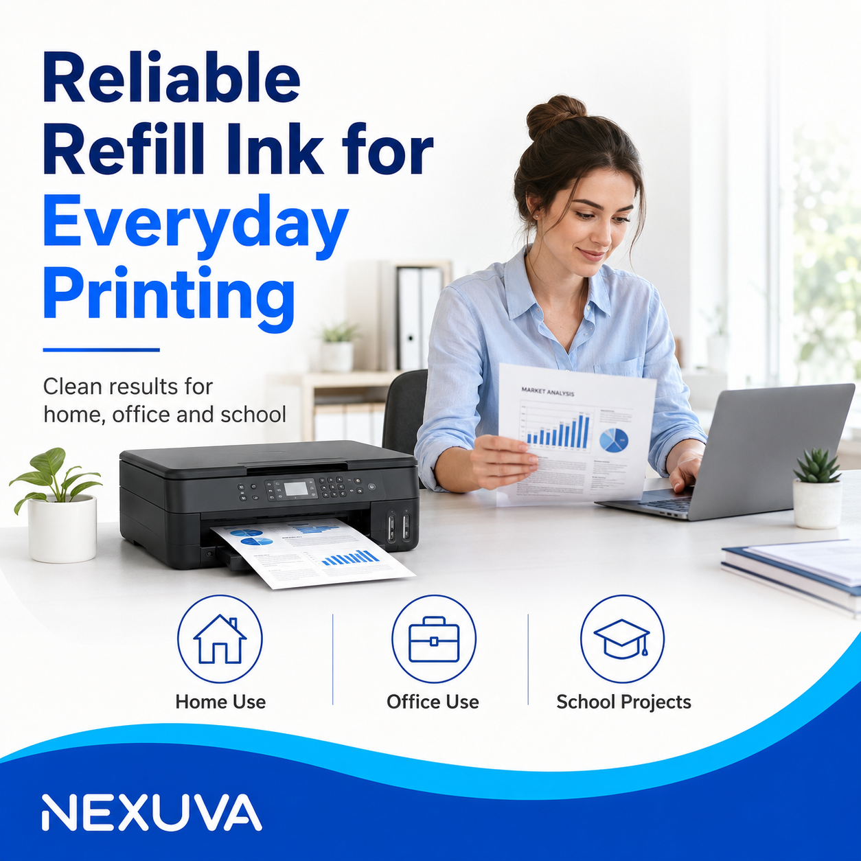 NEXUVA T101 Compatible Refill Ink Bottle Set - Black, Cyan, Magenta, Yellow