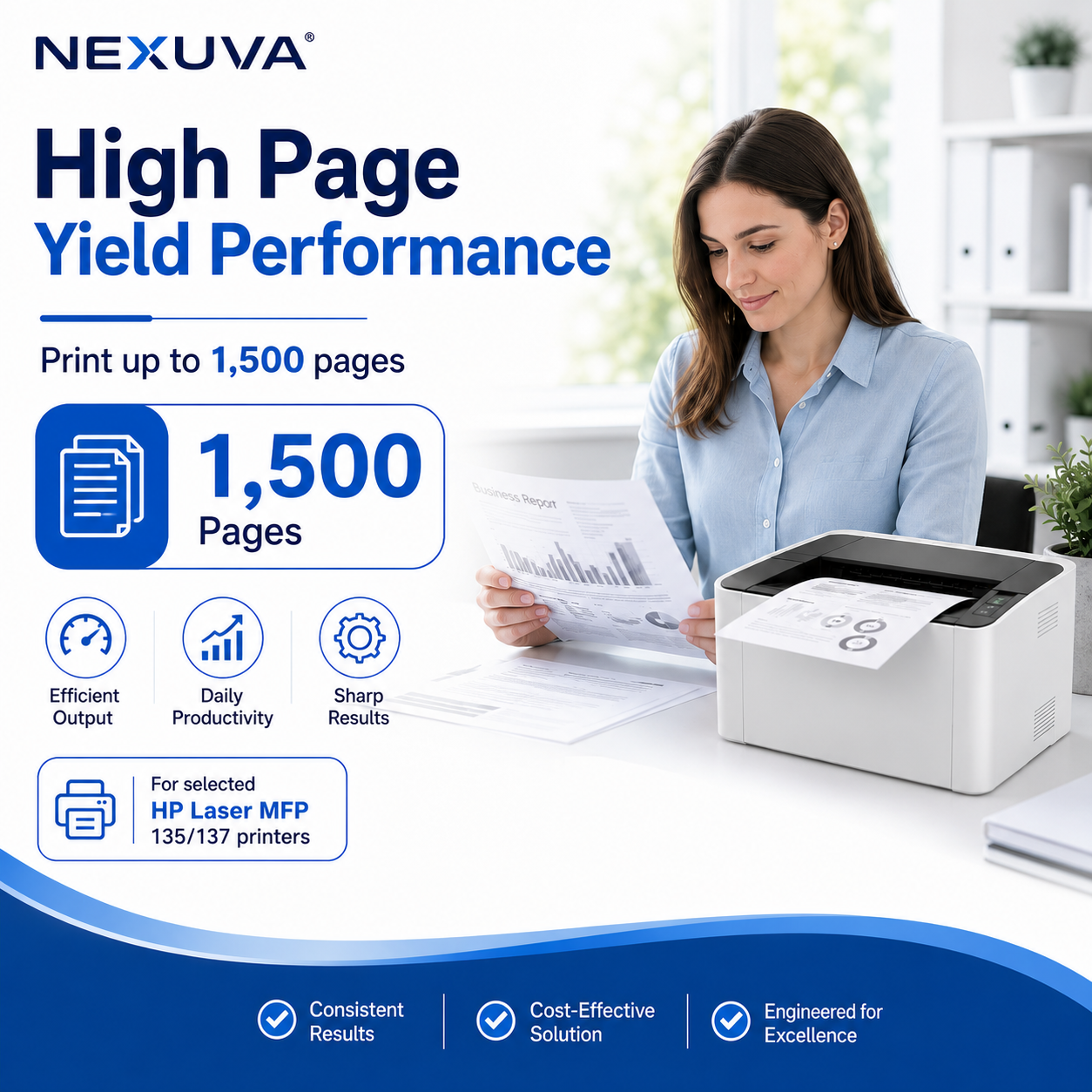 NEXUVA Compatible HP 106A Black Toner Cartridge – W1106A, 1.5K Pa