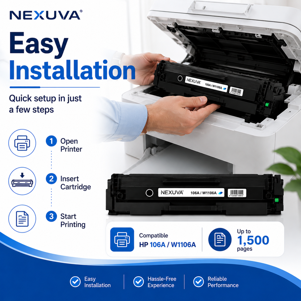 NEXUVA Compatible HP 106A Black Toner Cartridge – W1106A, 1.5K Pa