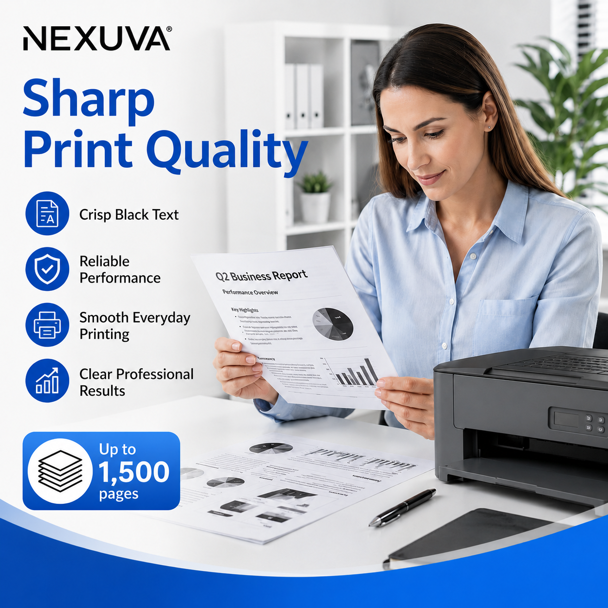 NEXUVA Compatible HP 107A Black Toner Cartridge – W1107A, 1,500 Pages