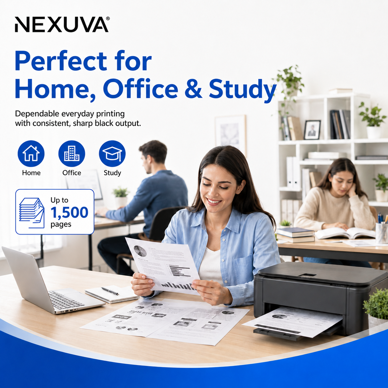 NEXUVA Compatible HP 107A Black Toner Cartridge – W1107A, 1,500 Pages