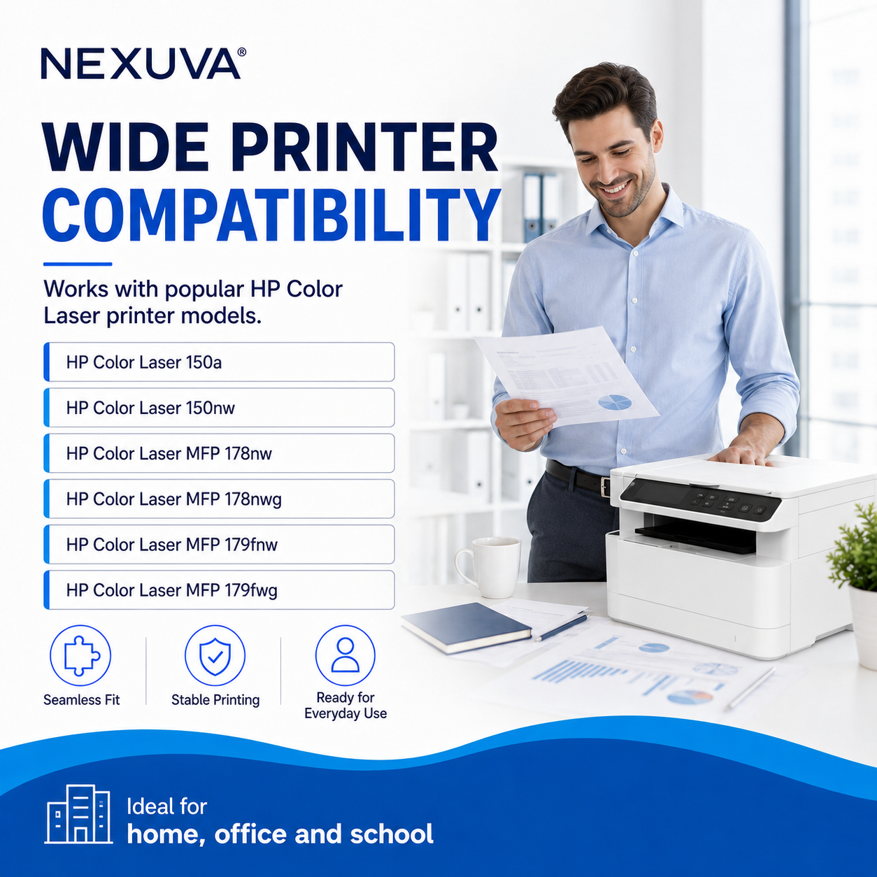 NEXUVA Compatible HP 117X High Yield Toner Cartridge Set, Black Cyan Magenta Yellow