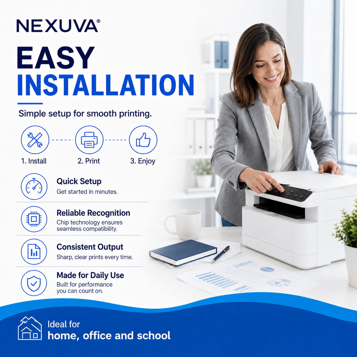 NEXUVA Compatible HP 117X High Yield Toner Cartridge Set, Black Cyan Magenta Yellow