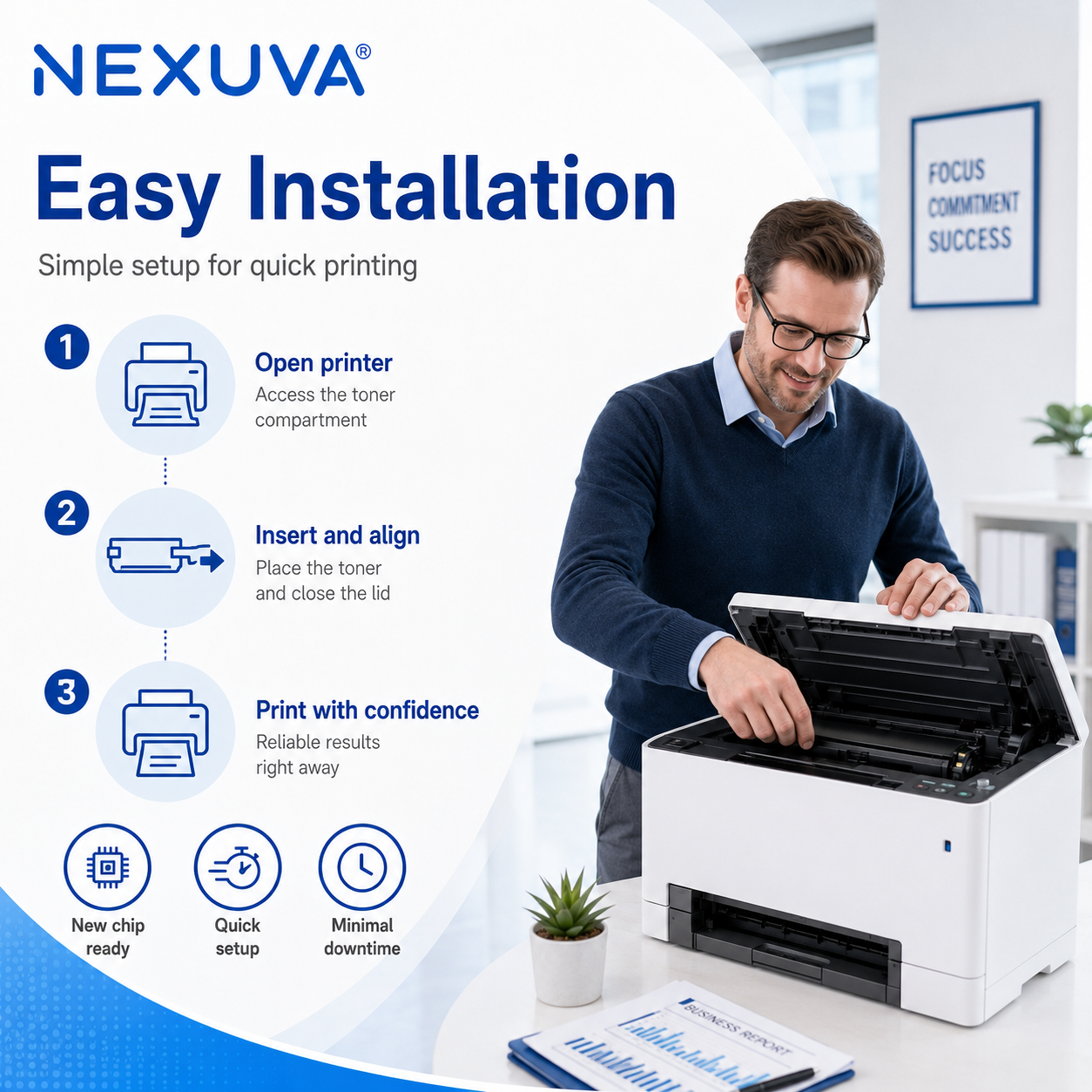 NEXUVA 130X High-Yield Compatible Toner Cartridge 4-Pack Set for HP 130A – CF350A CF351A CF352A CF353A