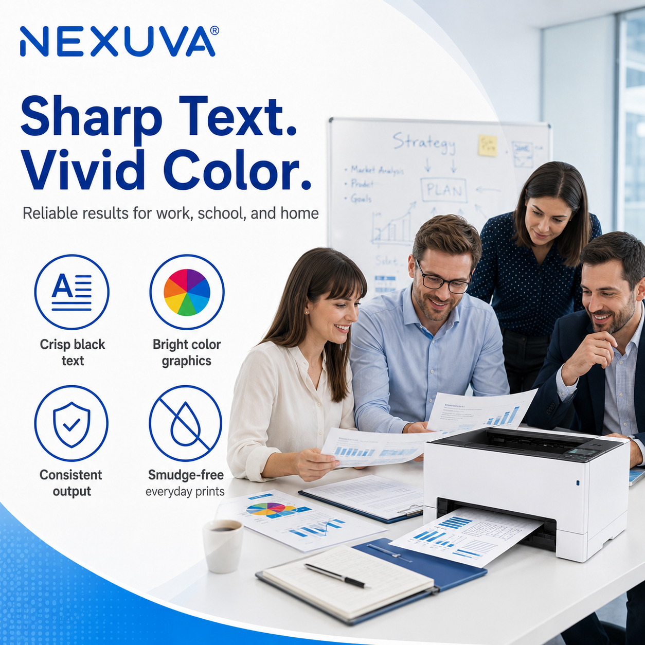 NEXUVA 130X High-Yield Compatible Toner Cartridge 4-Pack Set for HP 130A – CF350A CF351A CF352A CF353A