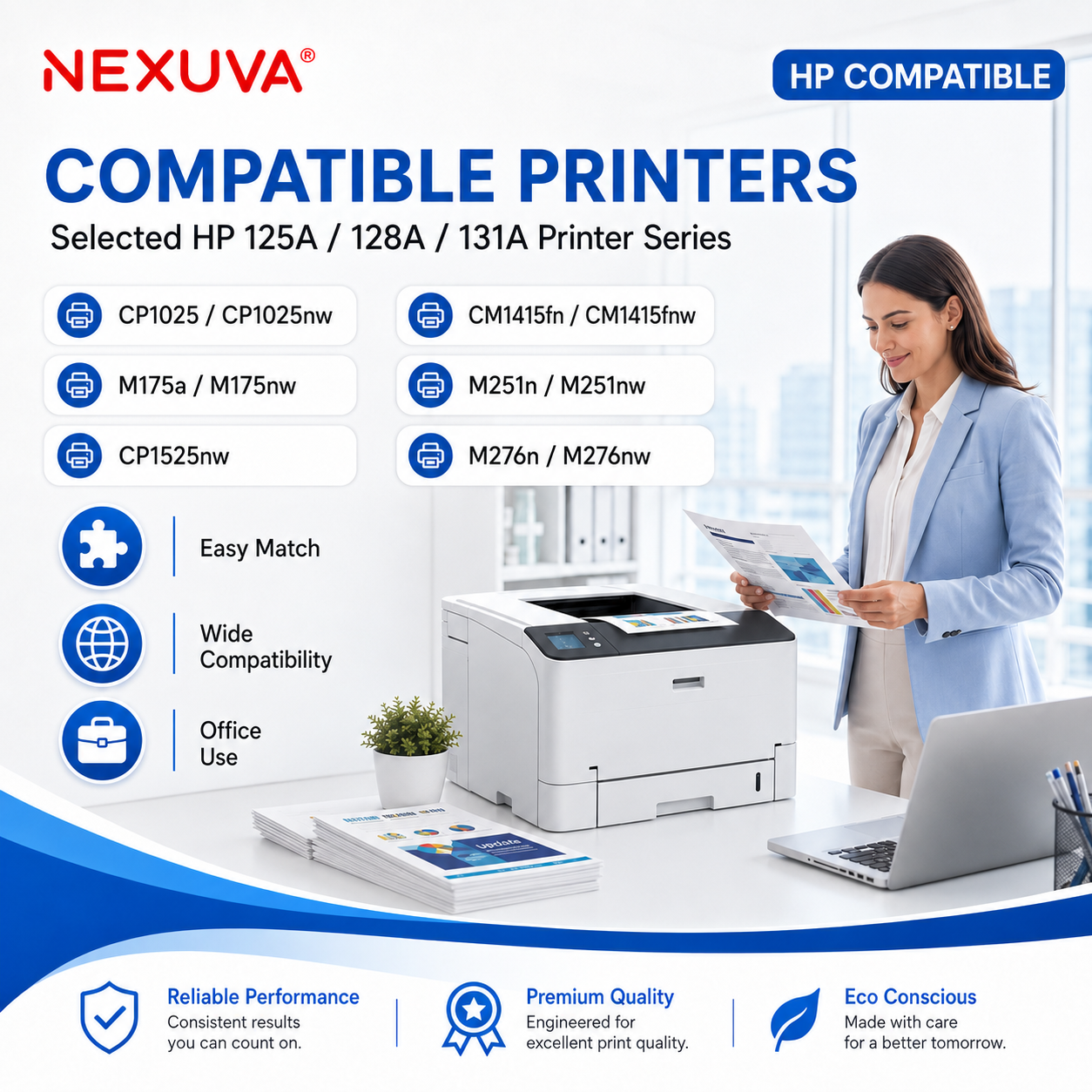 NEXUVA 131A Compatible Toner Cartridge Set for HP CF210A CF211A CF212A CF213A – Black, Cyan, Yellow and Magenta