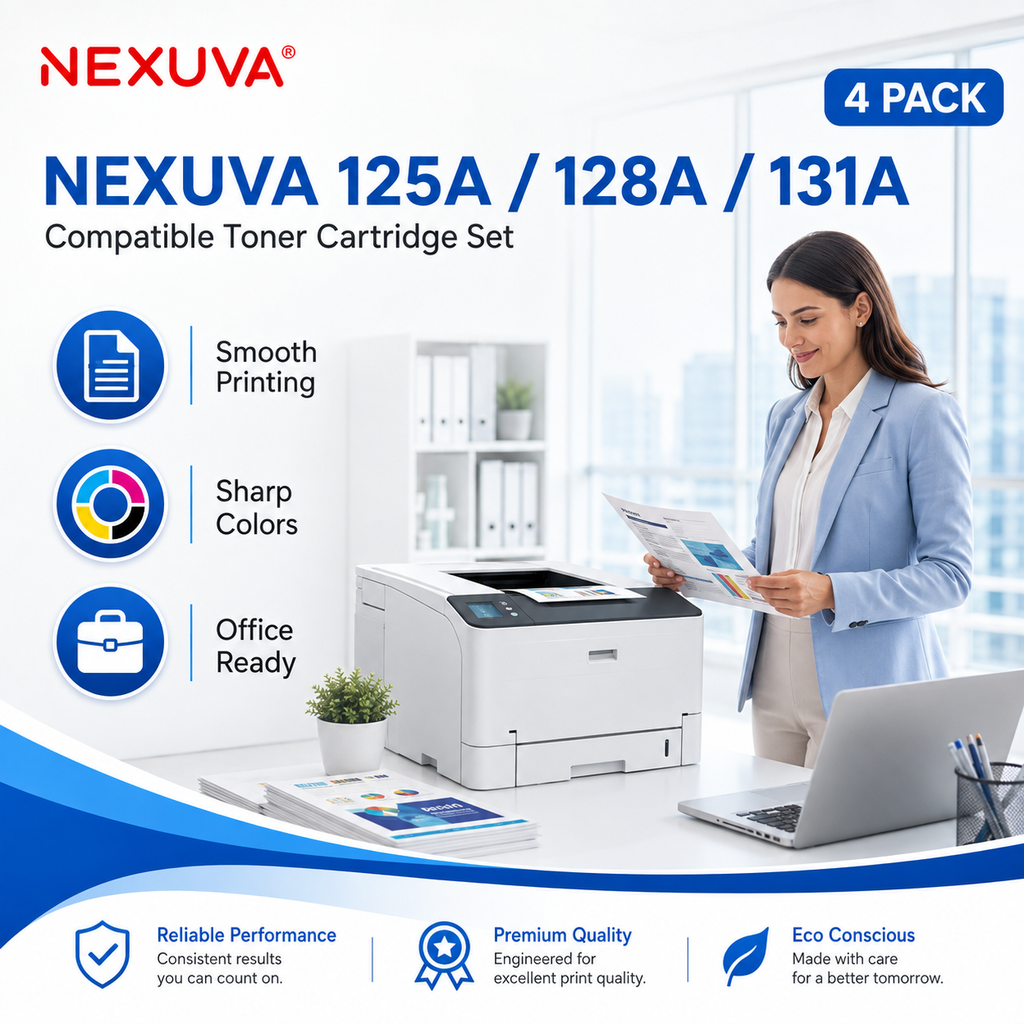 NEXUVA 131A Compatible Toner Cartridge Set for HP CF210A CF211A CF212A CF213A – Black, Cyan, Yellow and Magenta