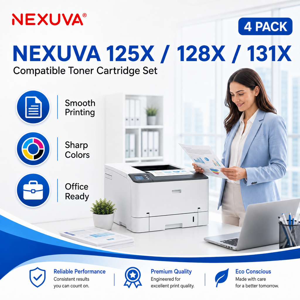 NEXUVA 131X/131A Compatible Toner Cartridge Set for HP CF210X CF211A CF212A CF213A – Black, Cyan, Yellow and Magenta