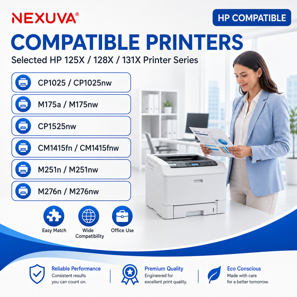 NEXUVA 131X/131A Compatible Toner Cartridge Set for HP CF210X CF211A CF212A CF213A – Black, Cyan, Yellow and Magenta
