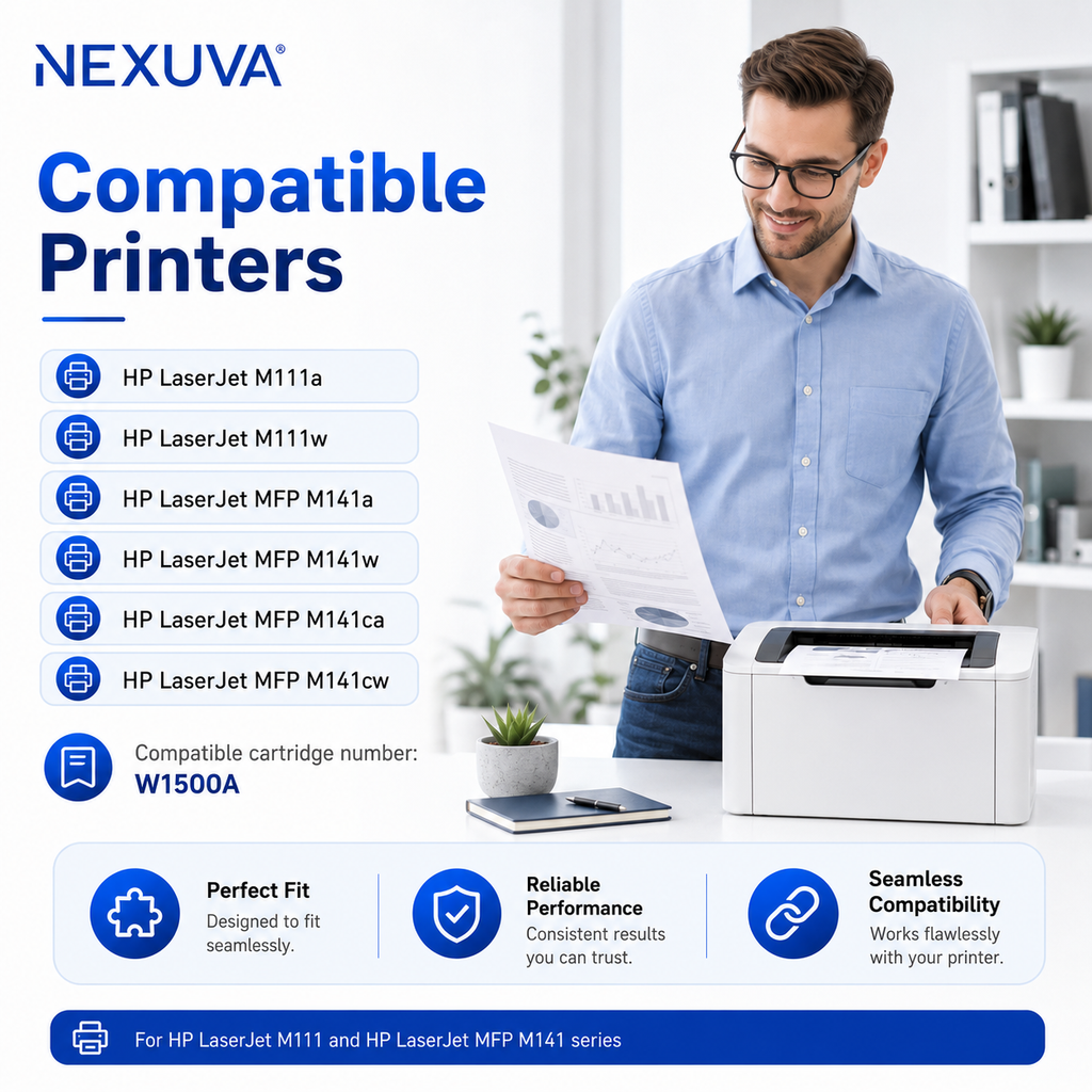 NEXUVA Compatible HP 150A Black Toner Cartridge – W1500A, 1,000 Pages
