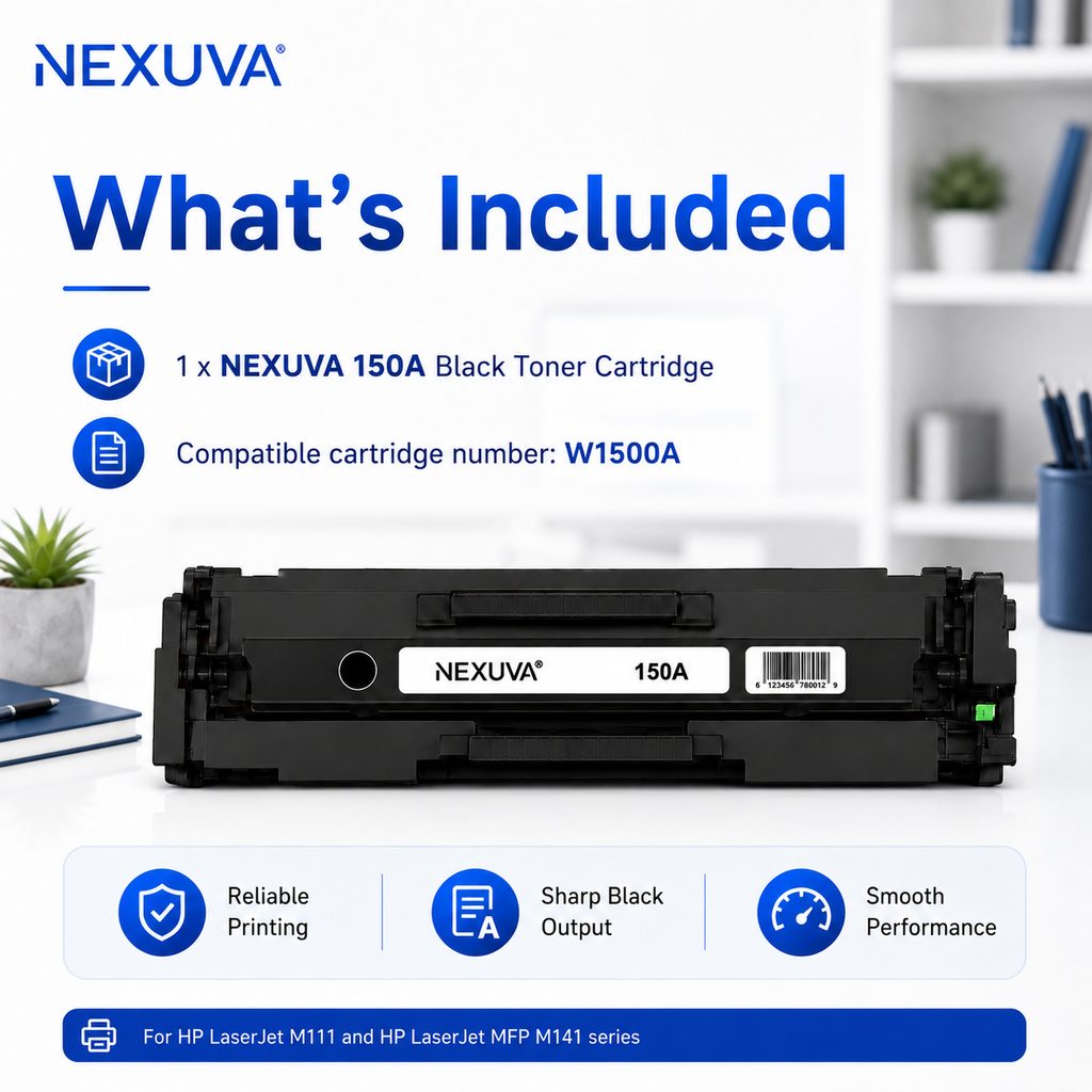 NEXUVA Compatible HP 150A Black Toner Cartridge – W1500A, 1,000 Pages