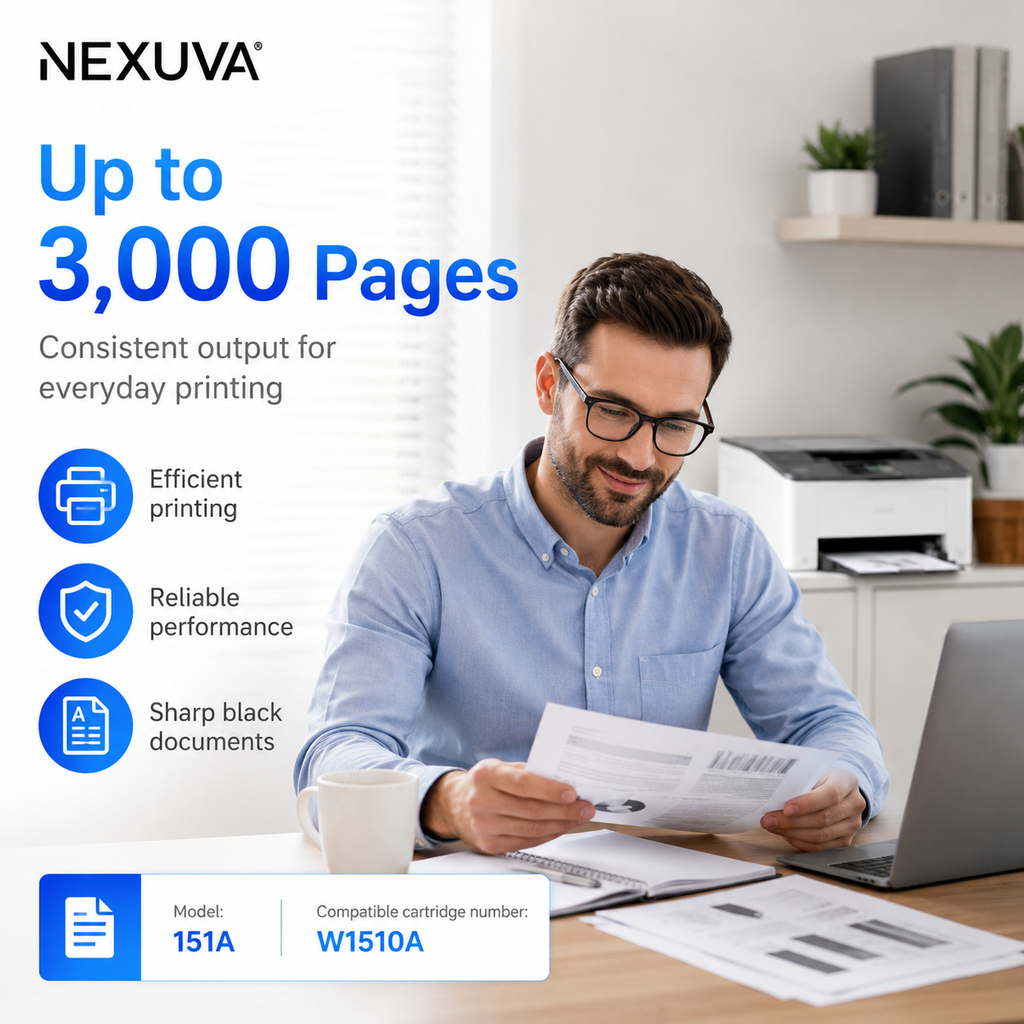 NEXUVA Compatible HP 151A Black Toner Cartridge – W1510A, 3,000 Pages