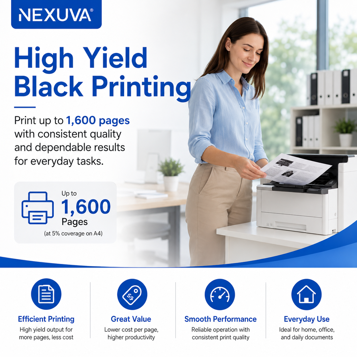 NEXUVA Compatible HP 17A Black Toner Cartridge – CF217A, 1,600 Pages