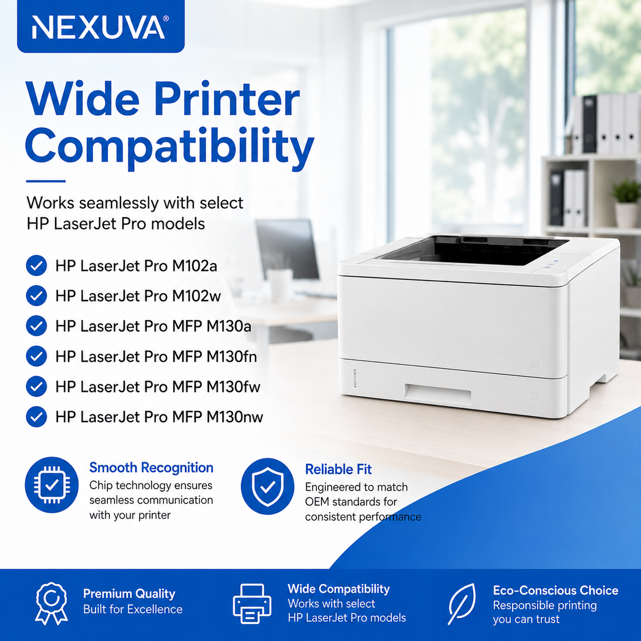 NEXUVA Compatible HP 17A Black Toner Cartridge – CF217A, 1,600 Pages