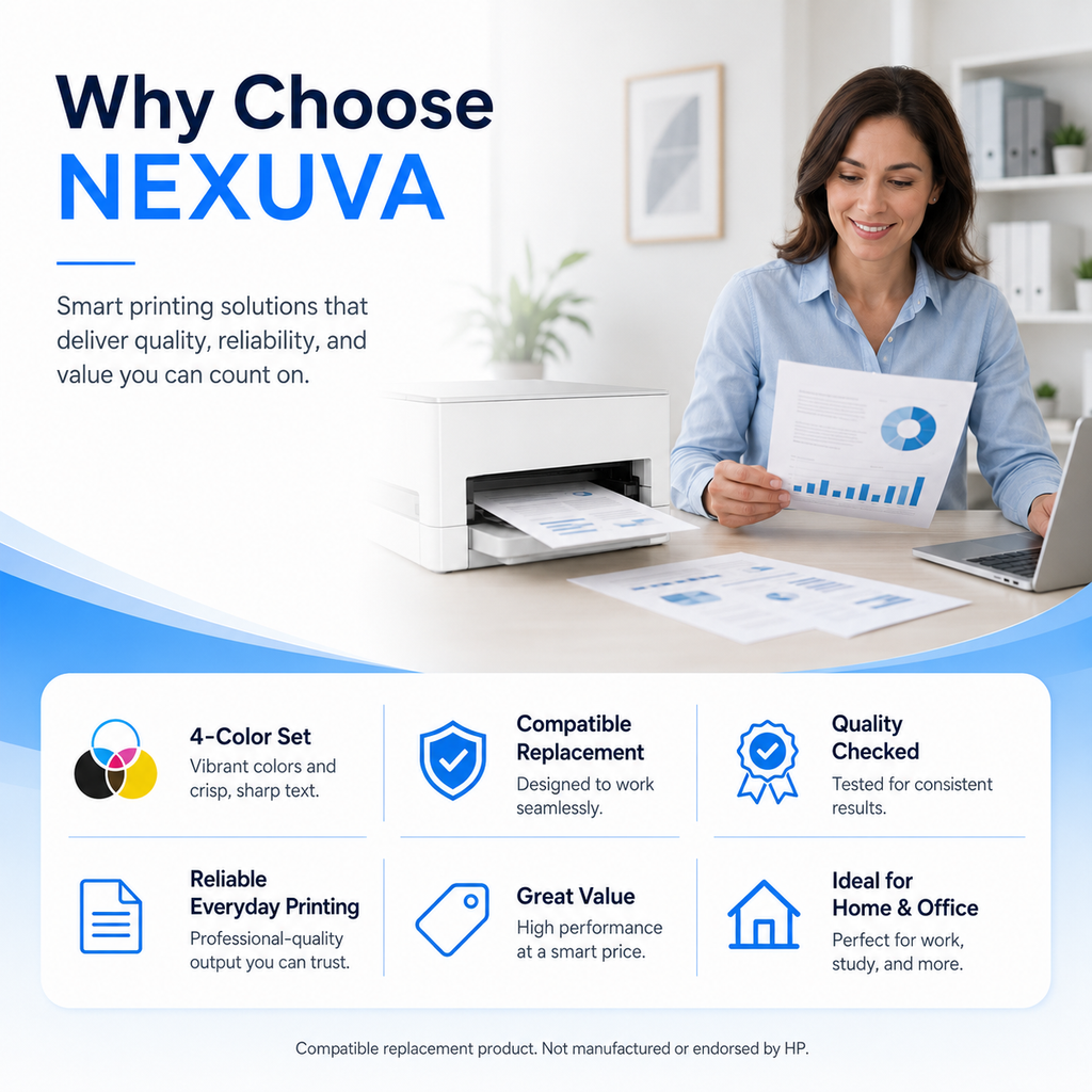 NEXUVA HP 216A Compatible Toner Cartridge 4-Pack Set – W2410A W2411A W2412A W2413A – Black Cyan Yellow Magenta