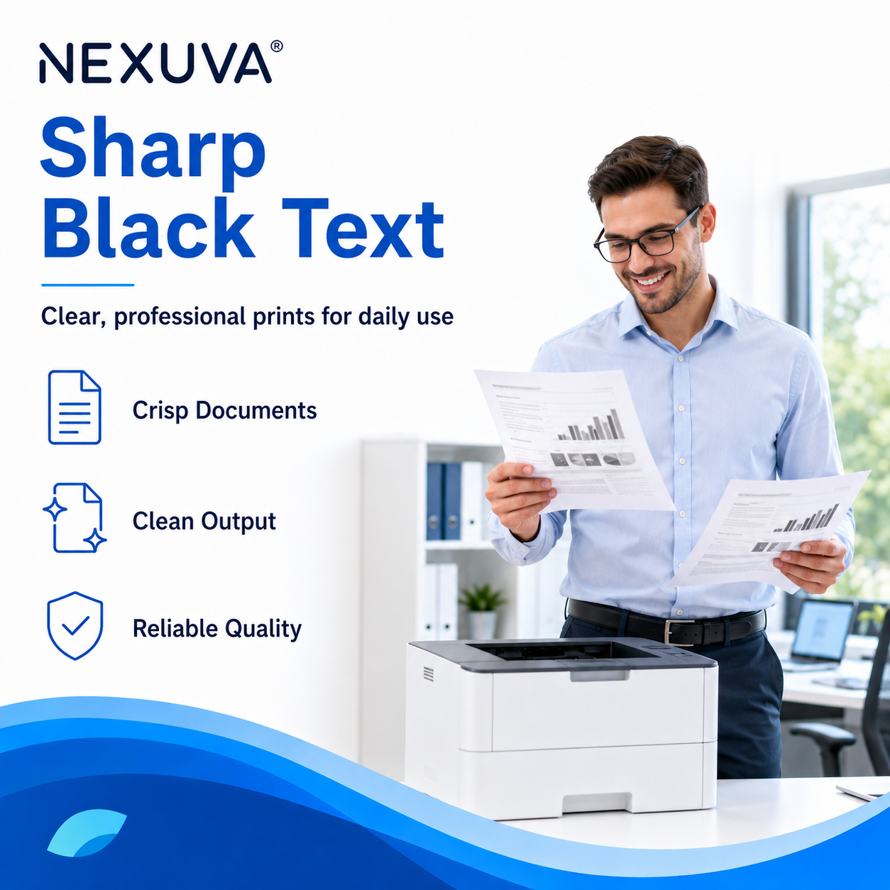 NEXUVA Compatible Brother TN2405 Black Toner Cartridge – 1,200 Pages