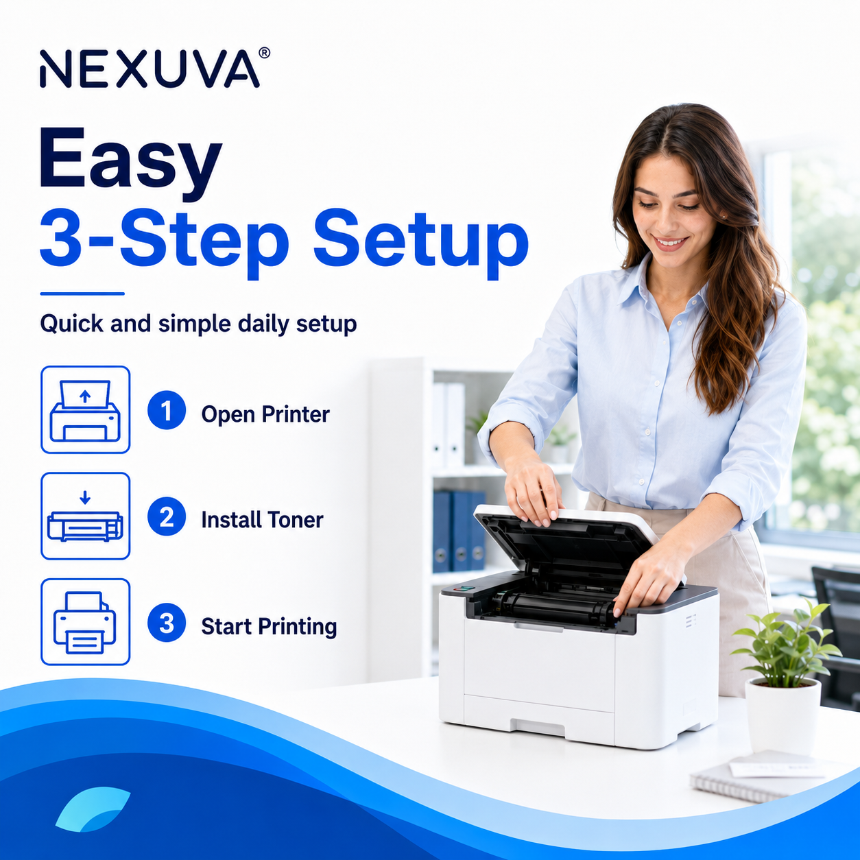 NEXUVA Compatible Brother TN2405 Black Toner Cartridge – 1,200 Pages