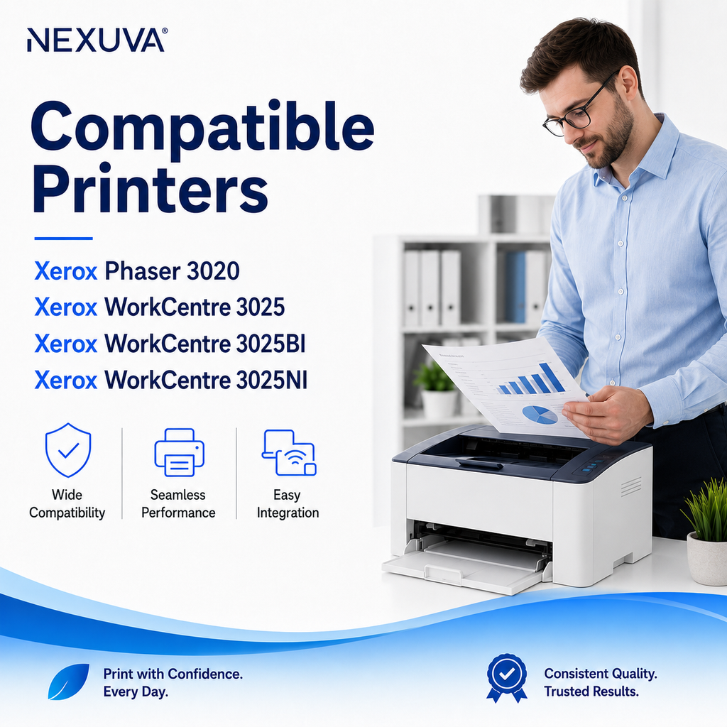 NEXUVA Compatible Xerox 3020 Black Toner Cartridge – 3,000 Pages