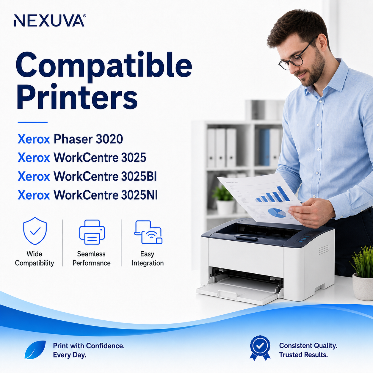 NEXUVA Compatible Xerox 3020 Black Toner Cartridge – 3,000 Pages