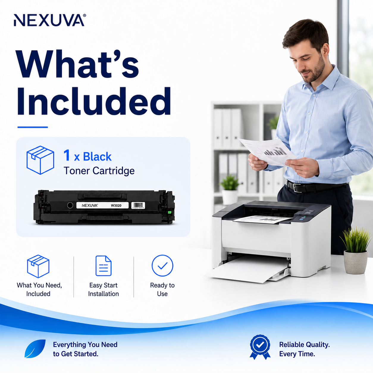 NEXUVA Compatible Xerox 3020 Black Toner Cartridge – 3,000 Pages