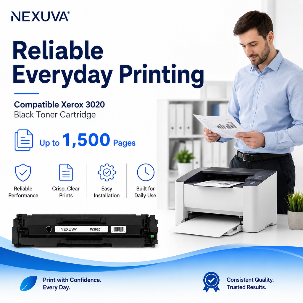 NEXUVA Compatible Xerox 3020 Black Toner Cartridge – 3,000 Pages