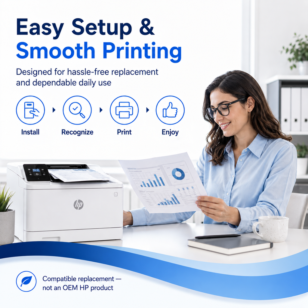 NEXUVA المتوافقة مع خرطوشة حبر HP 410A مجموعة من 4 عبوات، أسود سماوي أرجواني أصفر