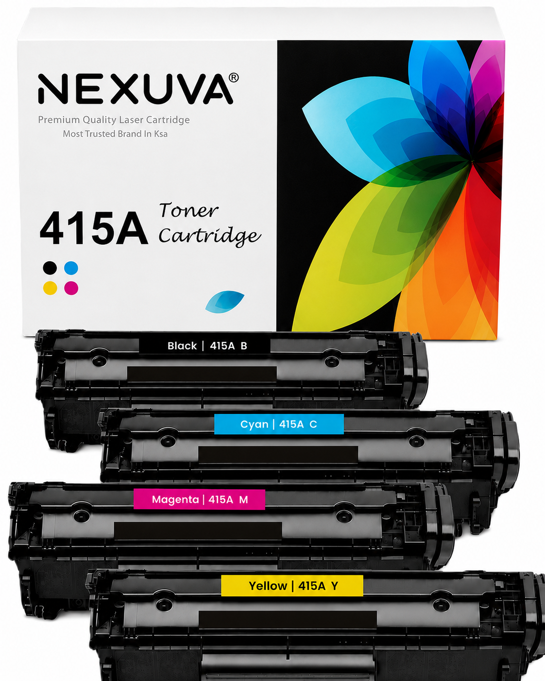 NEXUVA Compatible HP 415A Toner Cartridge 4-Pack Set – W2030A W2031A W2032A W2033A