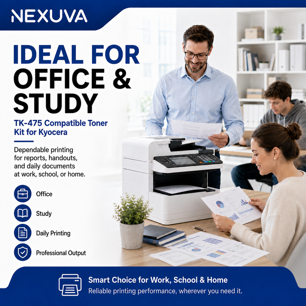 NEXUVA TK-475 Compatible Black Toner Cartridge for Kyocera FS-6025MFP, FS-6030MFP, FS-6525MFP and FS-6530MFP