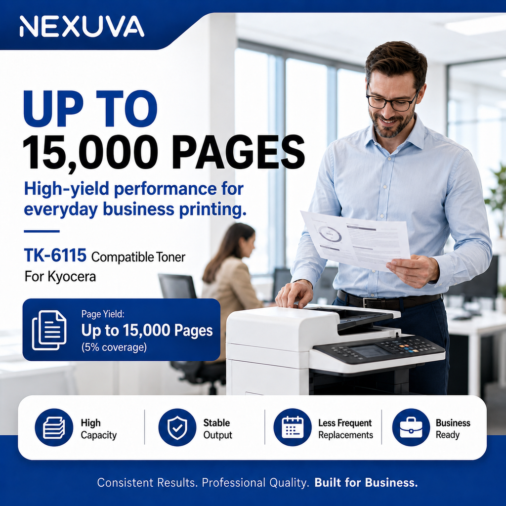 NEXUVA TK-6115 Compatible Black Toner Cartridge for Kyocera ECOSYS M4125idn and M4132idn