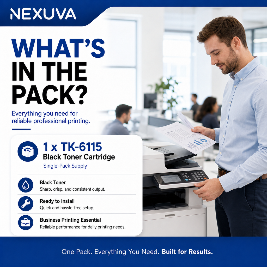 NEXUVA TK-6115 Compatible Black Toner Cartridge for Kyocera ECOSYS M4125idn and M4132idn