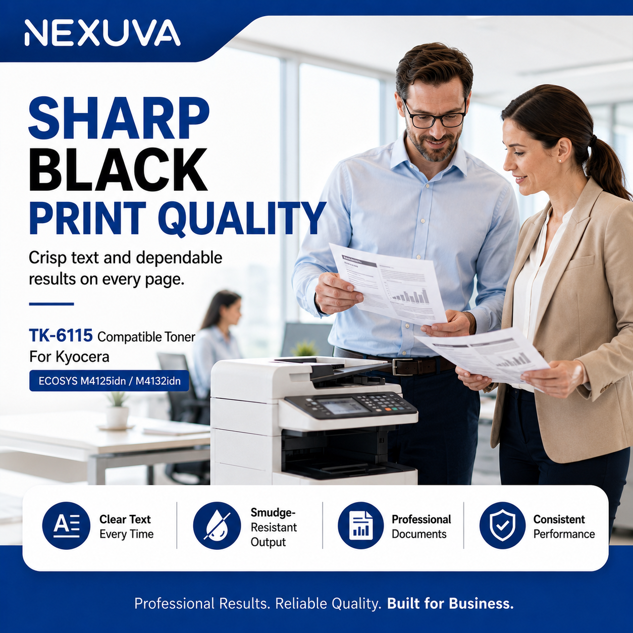 NEXUVA TK-6115 Compatible Black Toner Cartridge for Kyocera ECOSYS M4125idn and M4132idn