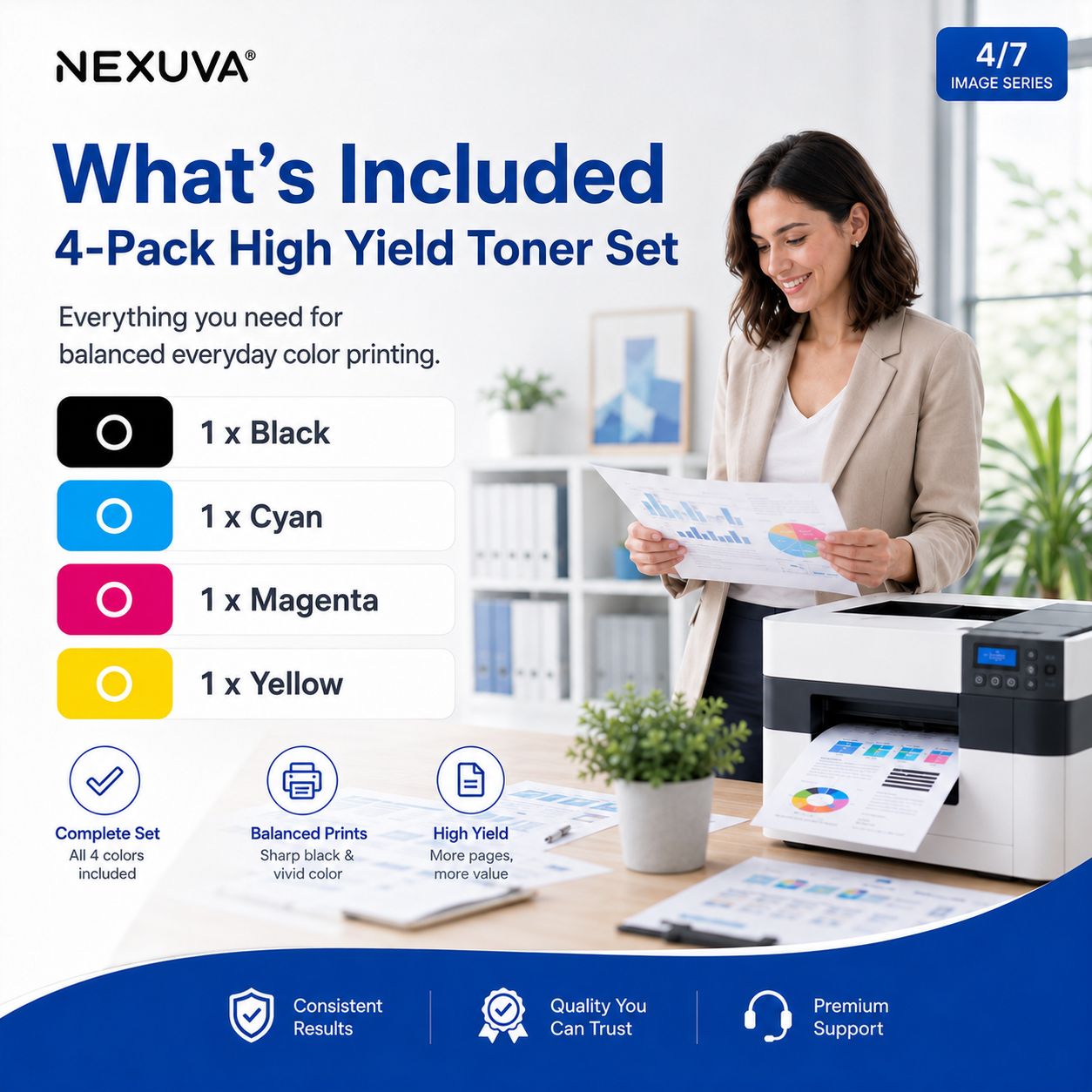 NEXUVA Compatible Canon CRG-718/318/118 Toner Cartridge 4-Pack Set