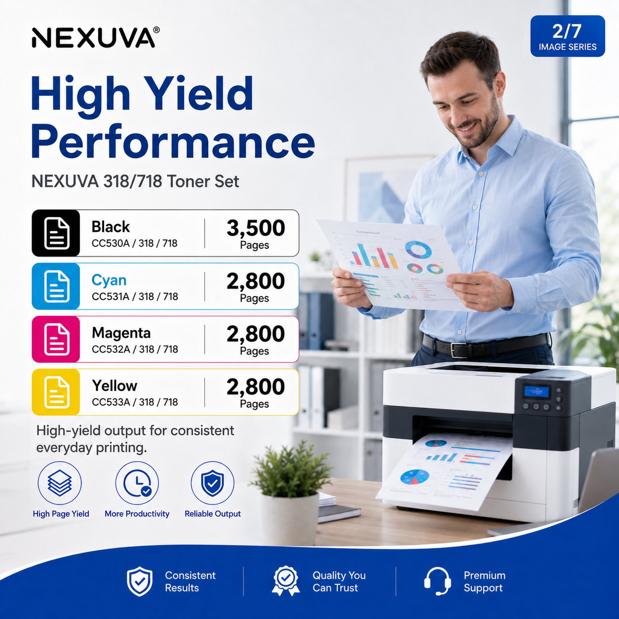 NEXUVA Compatible Canon CRG-718/318/118 Toner Cartridge 4-Pack Set