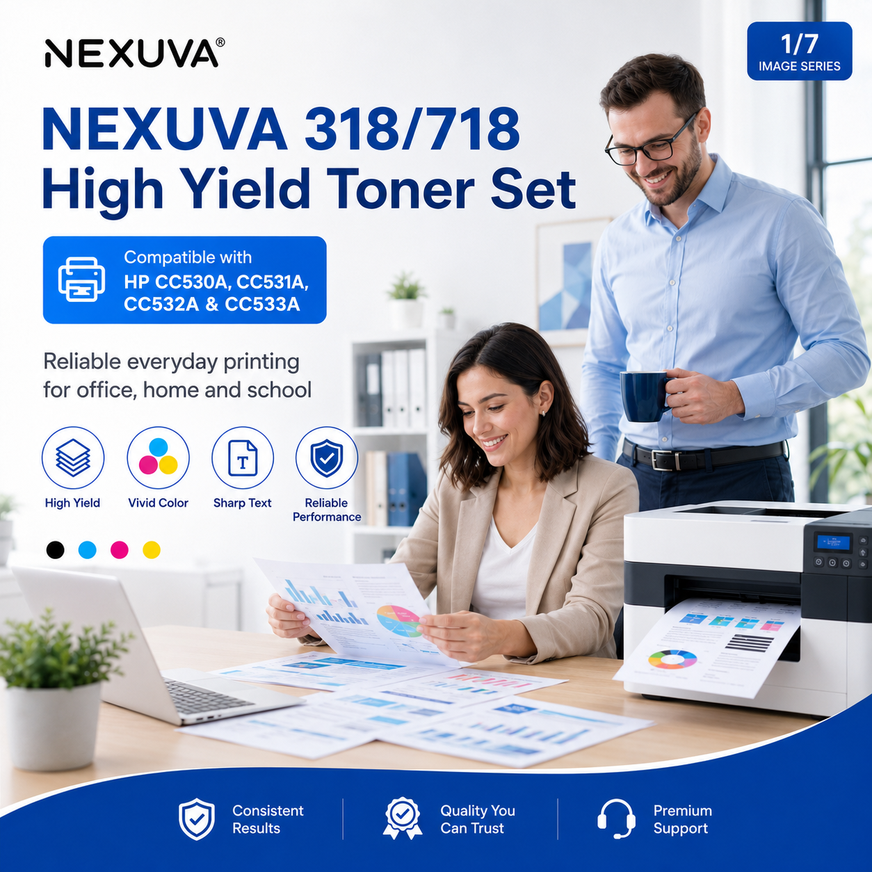 NEXUVA Compatible Canon CRG-718/318/118 Toner Cartridge 4-Pack Set