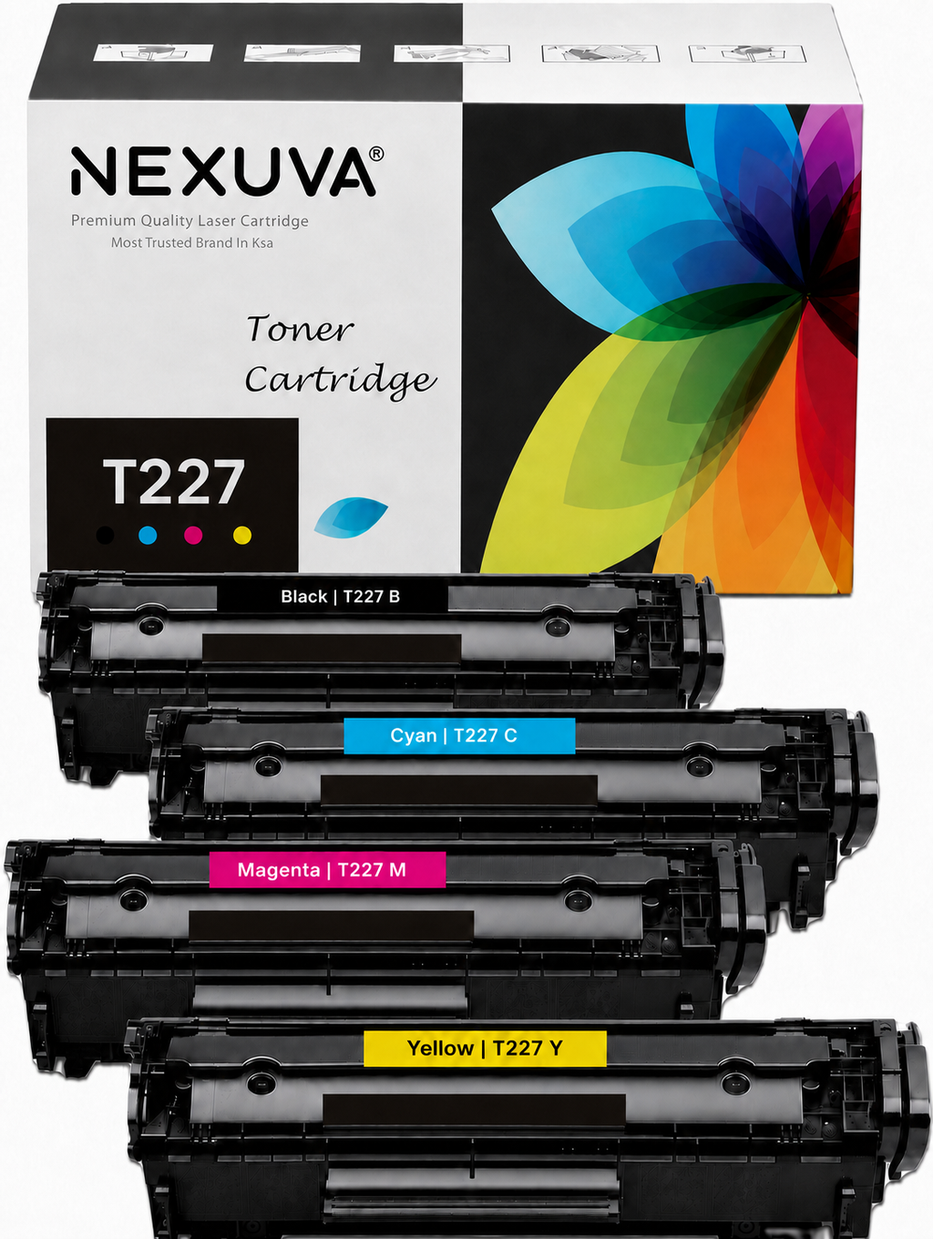 NEXUVA Compatible Brother TN227 Toner Cartridge 4-Pack Set