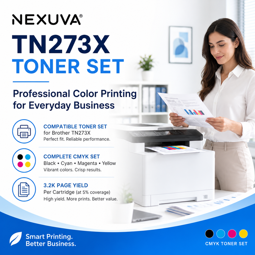 NEXUVA Compatible Brother TN273X High-Yield Toner Cartridge 4-Pack Set