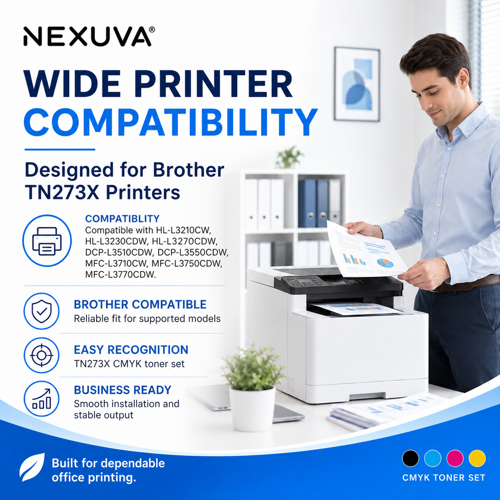 NEXUVA Compatible Brother TN273X High-Yield Toner Cartridge 4-Pack Set