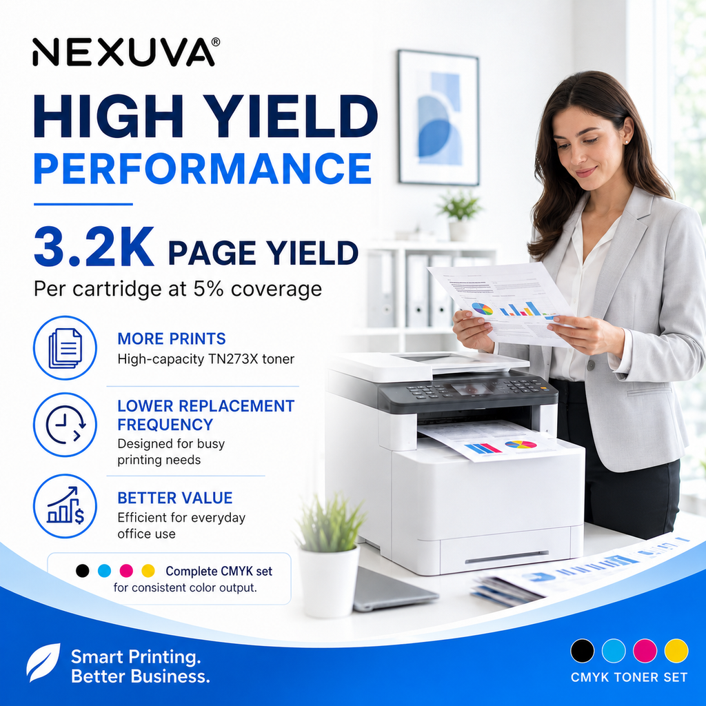 NEXUVA Compatible Brother TN273X High-Yield Toner Cartridge 4-Pack Set