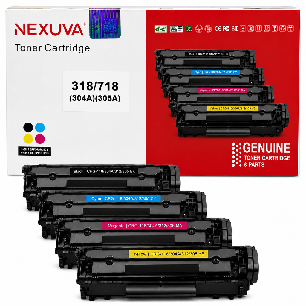 NEXUVA Compatible Canon CRG-718/118 Toner Cartridge 4-Pack Set
