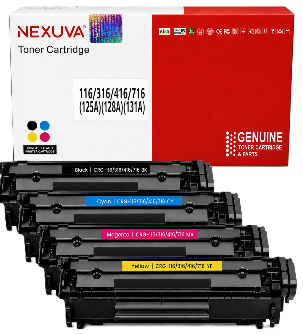 NEXUVA Compatible Canon CRG-716 / 116 / 316 / 416 Toner Cartridge 4-Pack Set