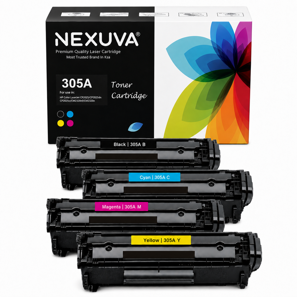 NEXUVA Compatible HP 305A / 304A Toner Cartridge 4-Pack Set - Black, Cyan, Magenta, Yellow