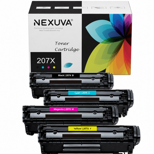 NEXUVA 207X High Yield Toner Cartridge 4-Pack Set Compatible with HP LaserJet Pro M255 / MFP M282 / M283