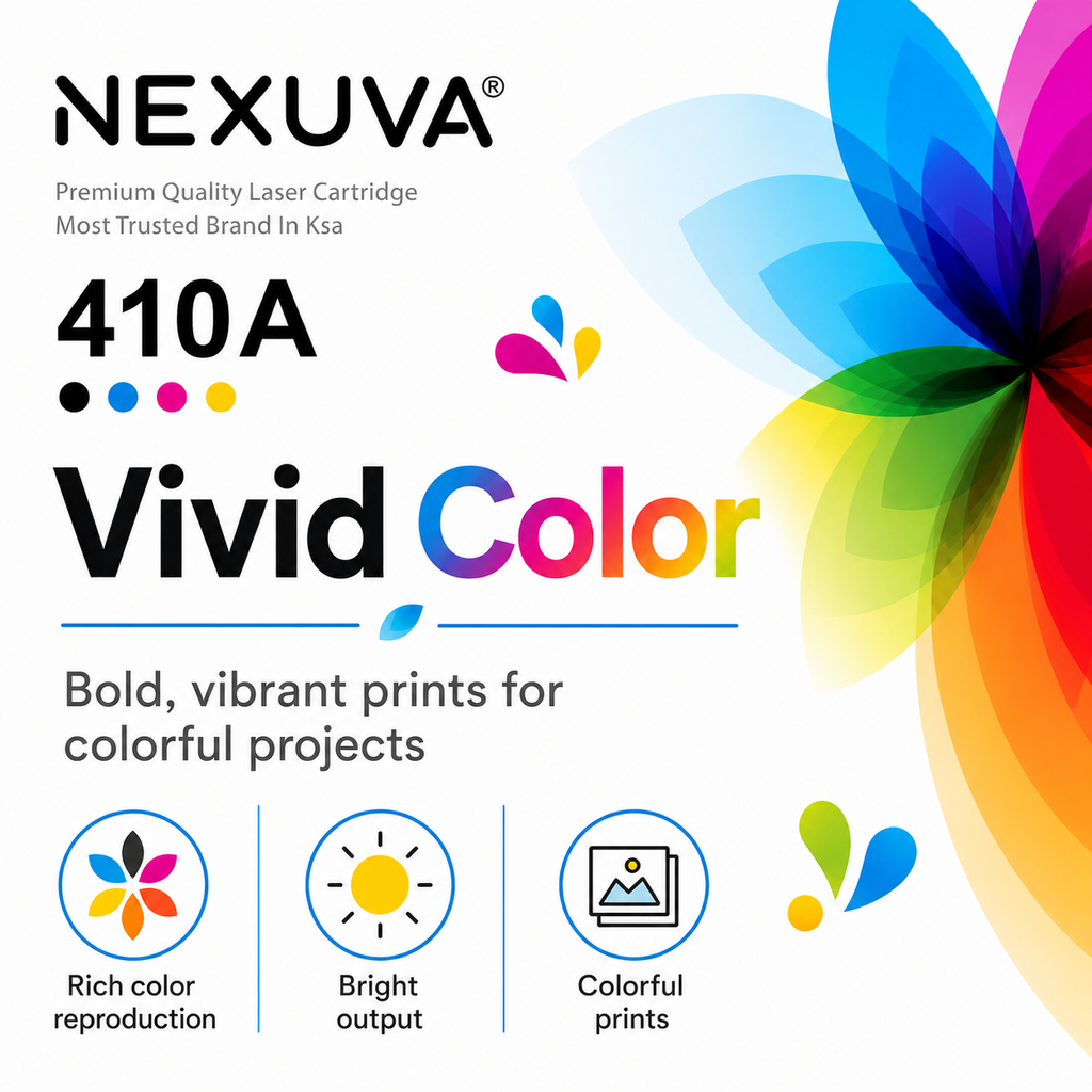 NEXUVA Compatible HP 410A Toner Cartridge 4-Pack Set, Black Cyan Magenta Yellow