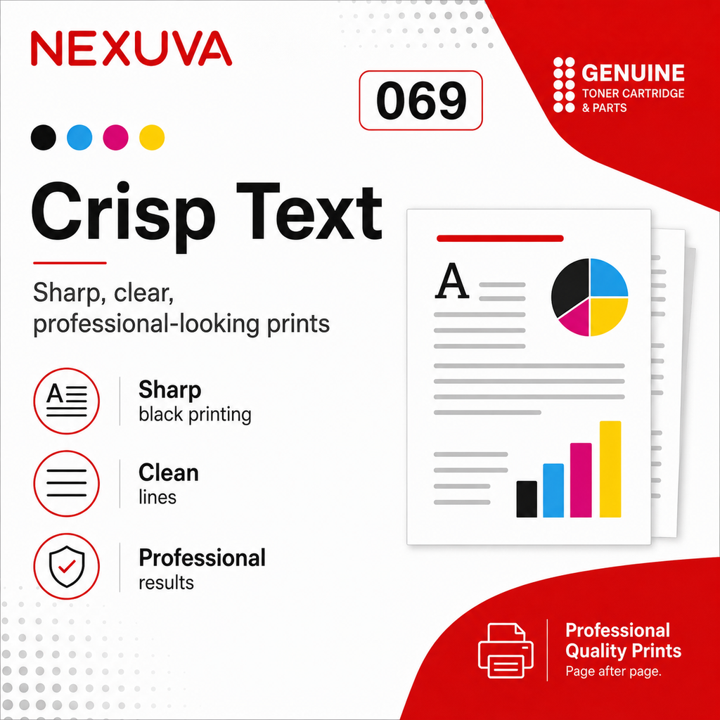 NEXUVA متوافق مع خرطوشة حبر كانون CRG-069 مجموعة من 4 عبوات، أسود سماوي أرجواني أصفر