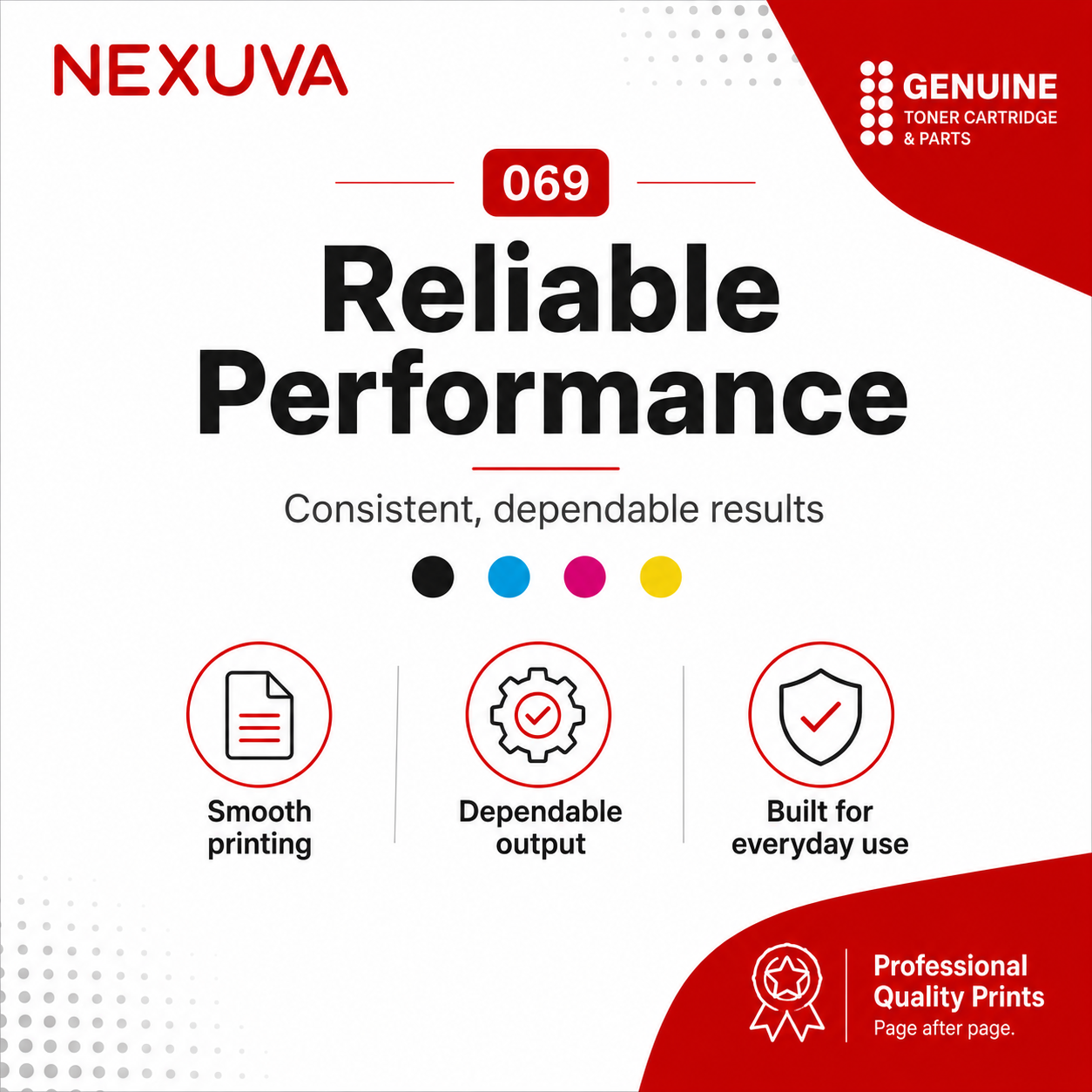 NEXUVA متوافق مع خرطوشة حبر كانون CRG-069 مجموعة من 4 عبوات، أسود سماوي أرجواني أصفر