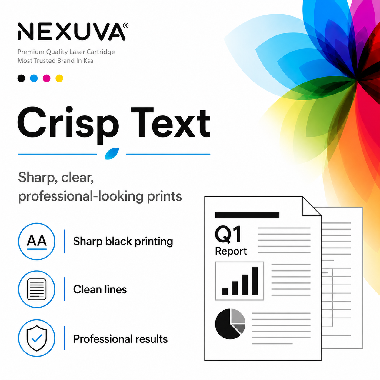 عبوة حبر ليزر متوافقة من NEXUVA لطابعة اتش بي 410X عالية الإنتاجية (4 عبوات) - أسود وسماوي وأرجواني وأصفر