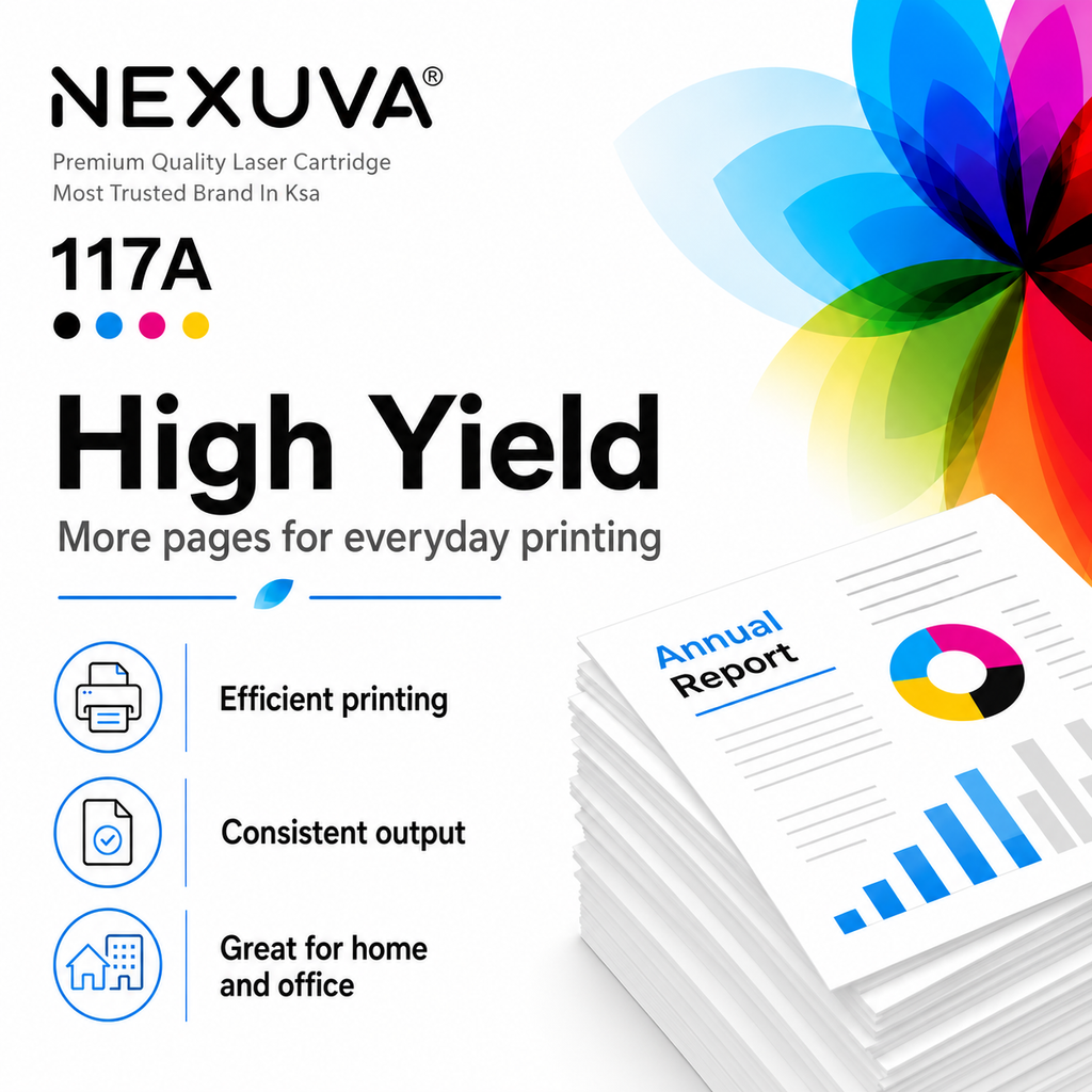 NEXUVA Compatible HP 117A Toner Cartridge Set, Black Cyan Magenta Yellow